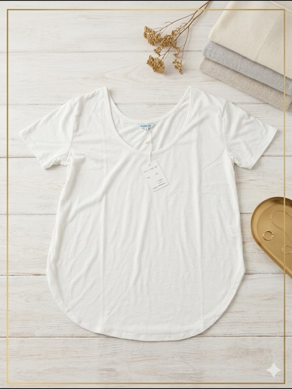 Basic White Scoop Neck Tee NWT